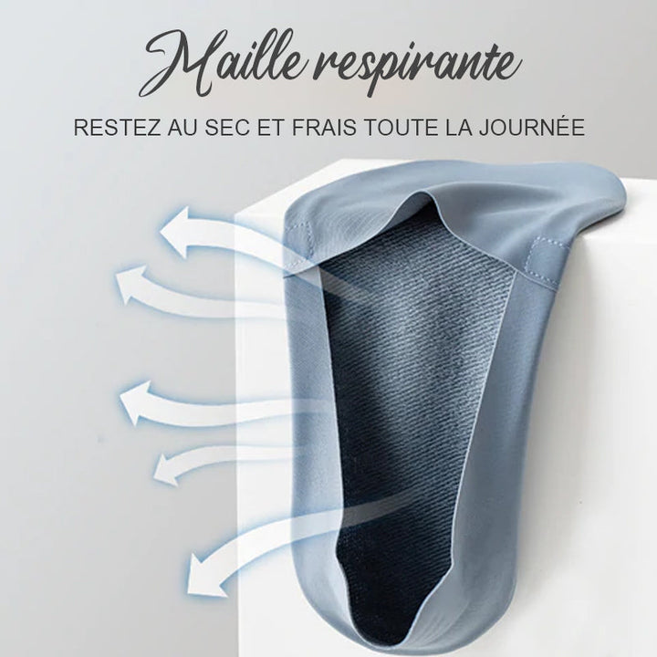 6 Pièces Chaussettes confortables en soie glacée antidérapantes