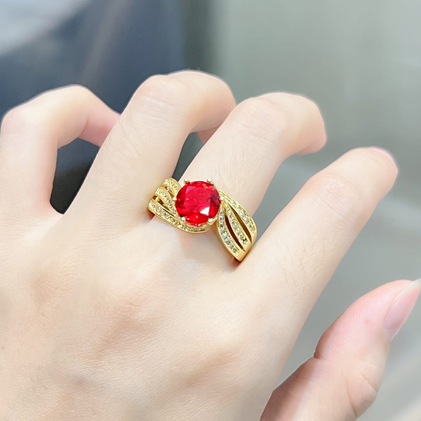 BAGUE DIAMAND ROUGE