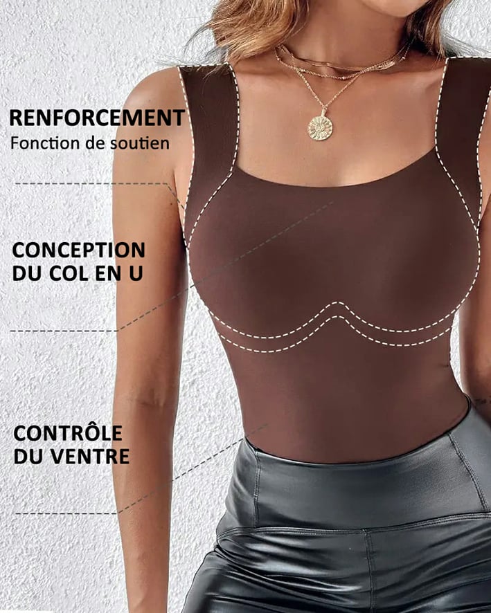 🔥 Débardeur shaper en U avec soutien-gorge intégré