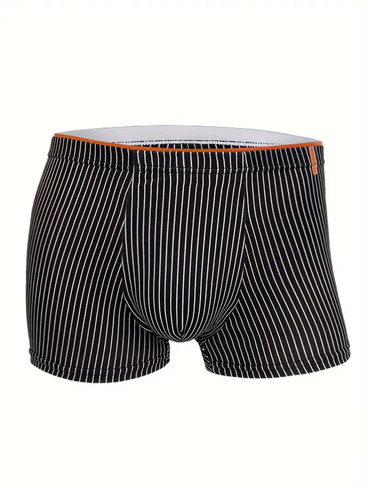 (4 Pièces) Lot de Boxers en Coton Mélangé à Rayures pour Hommes – Confort et Style Intemporel