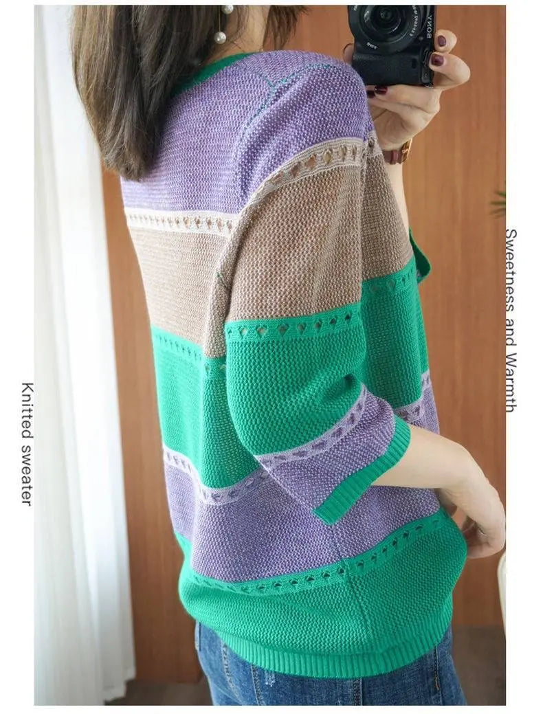 Nouveau pull ample à col rond pour femme