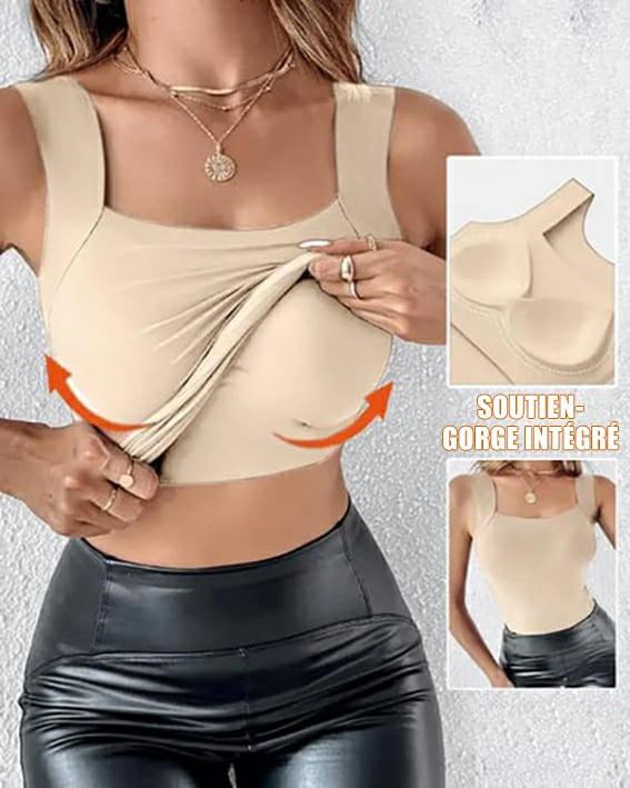 🔥 Débardeur shaper en U avec soutien-gorge intégré
