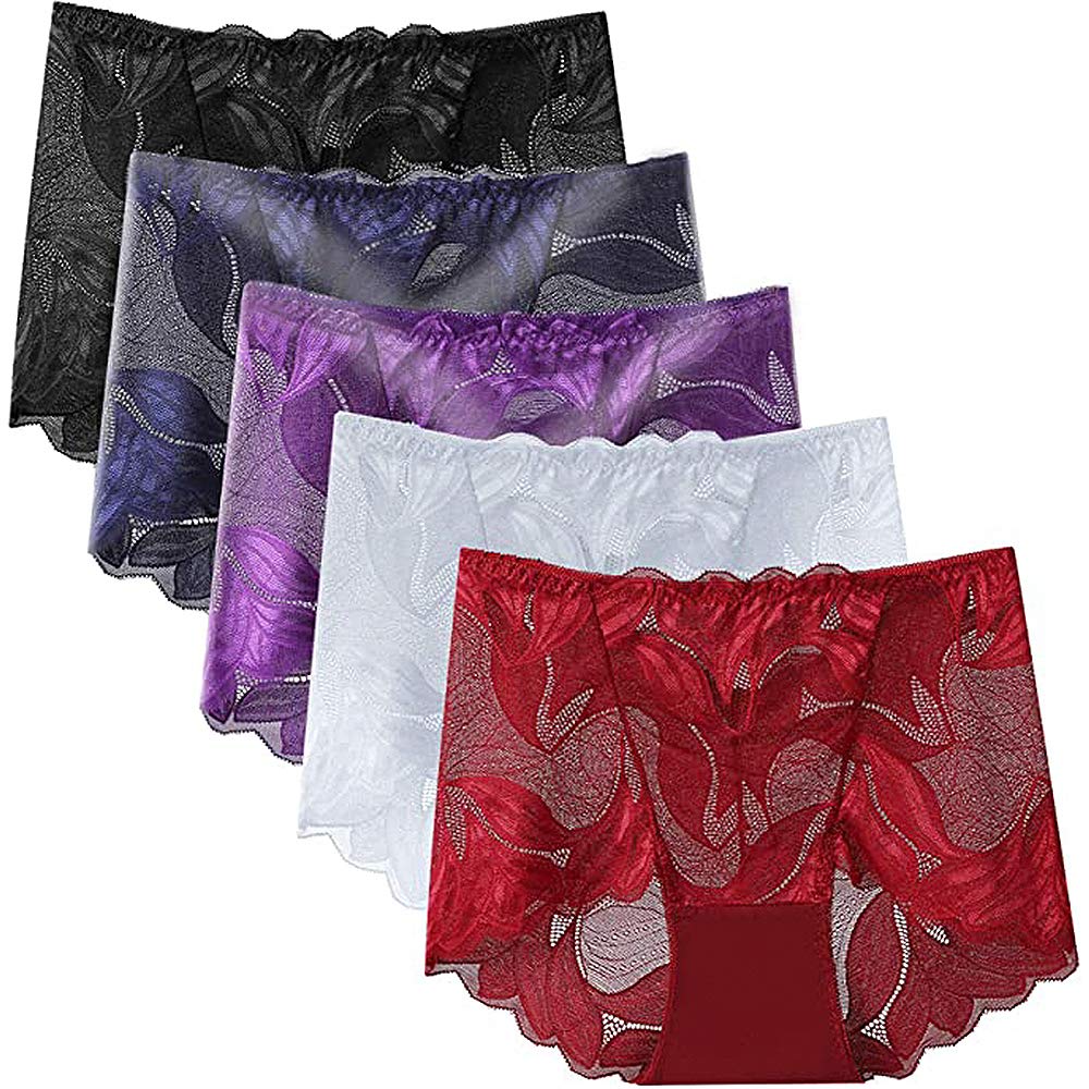 🌸Pack de 6 sous-vêtements en dentelle de soie faits à la main pour femmes🌸