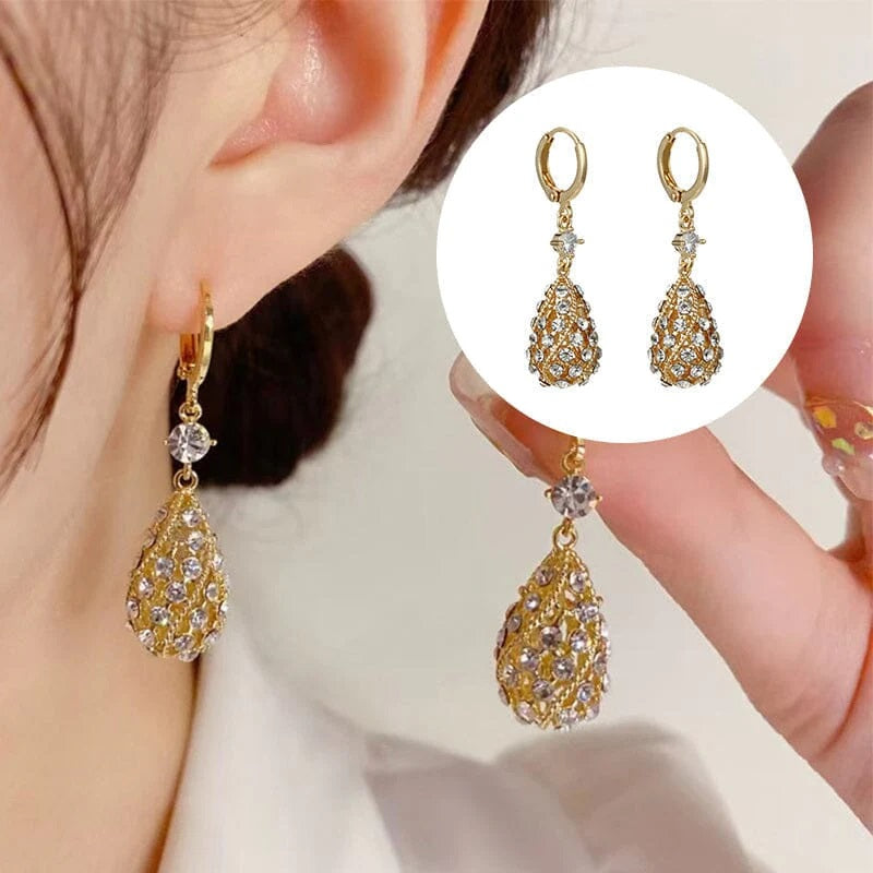 BOUCLES D'OREILLES MODE GOUTTE D'EAU DIAMANT