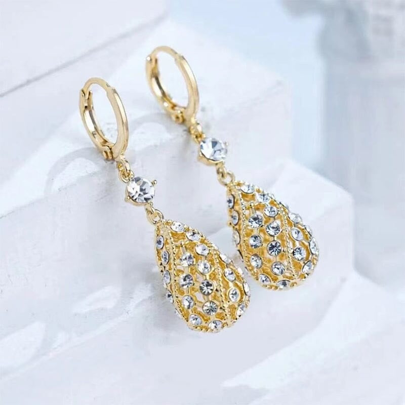 BOUCLES D'OREILLES MODE GOUTTE D'EAU DIAMANT – monshopma