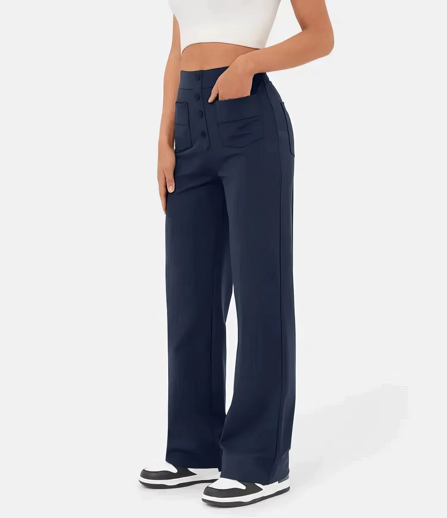 Pantalon décontracté taille haute | Divinea™