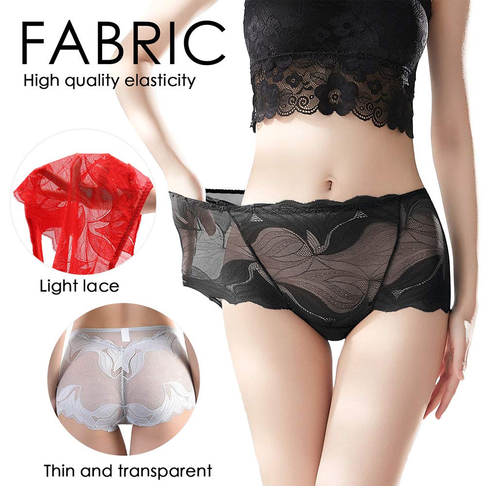 🌸Pack de 6 sous-vêtements en dentelle de soie faits à la main pour femmes🌸