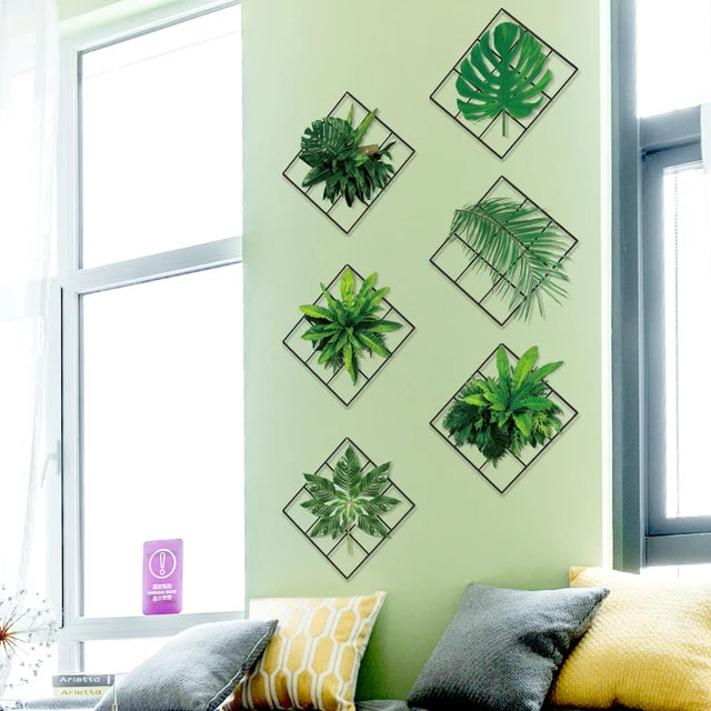 Sticker mural plante verte 3D