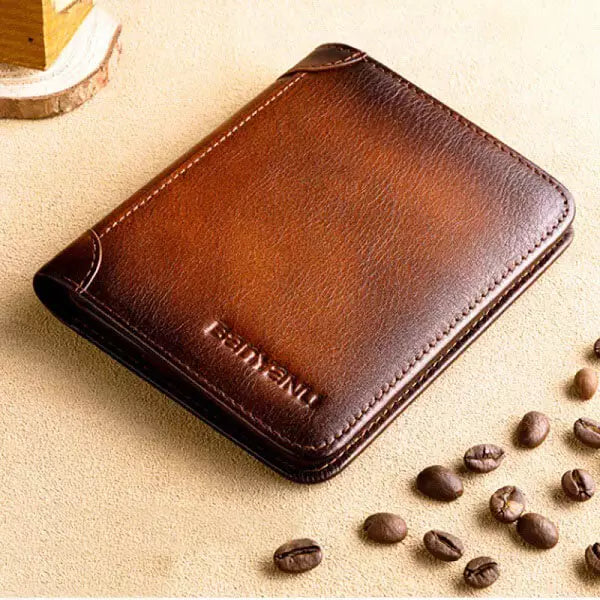 Portefeuille en cuir pour homme avec protection RFID