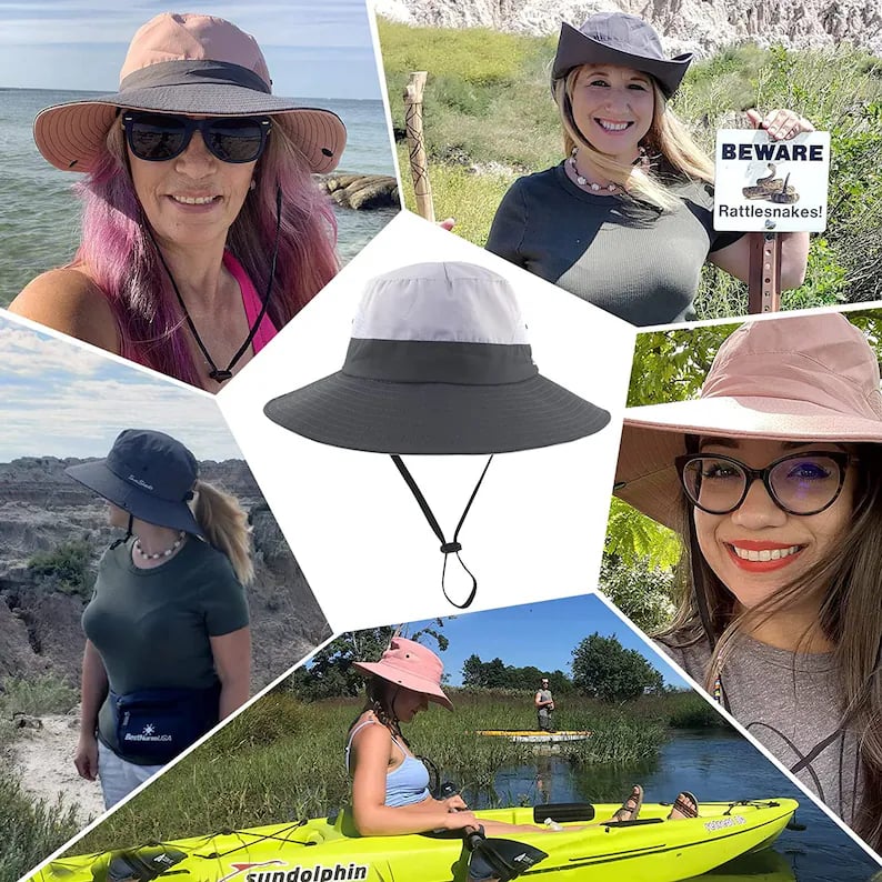 Chapeau de soleil pliable avec protection UV