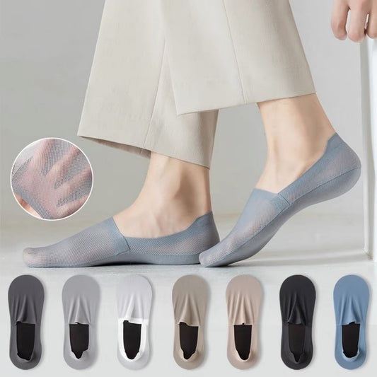 【Pack économique de 7 paires Chaussettes invisibles respirantes antidérapantes pour hommes