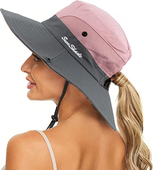 Chapeau de soleil pliable avec protection UV