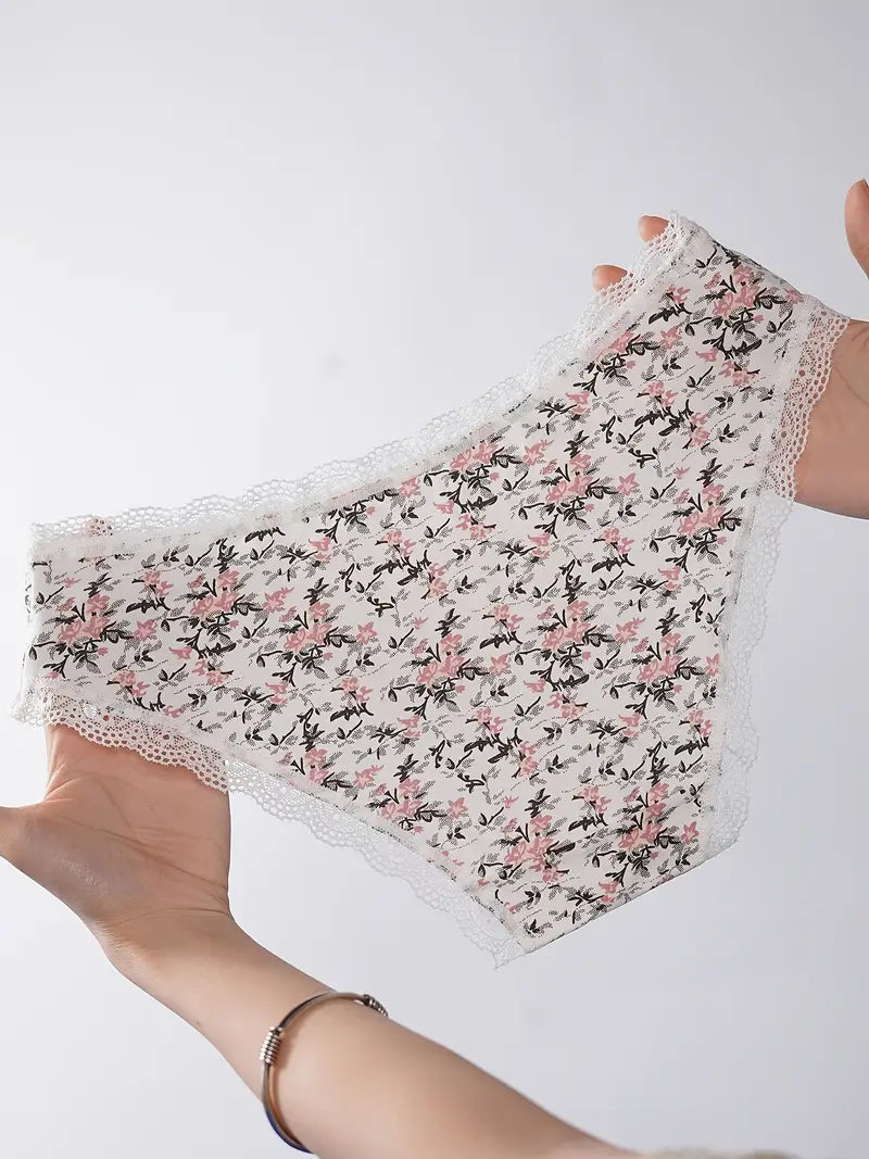 Pack de 5 Culottes Féminines LACE BLOOM™ – Élégance, Confort & Charme au Quotidien