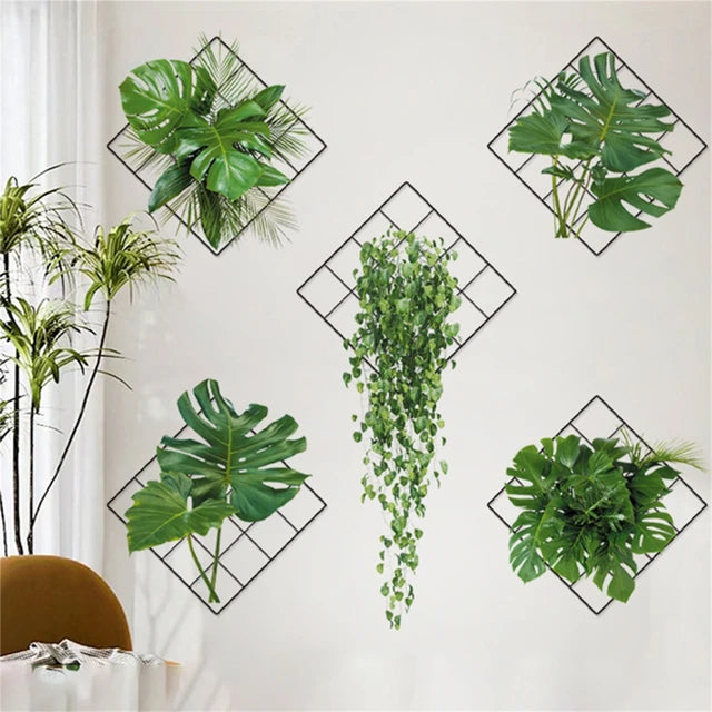 Sticker mural plante verte 3D