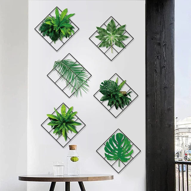 Sticker mural plante verte 3D