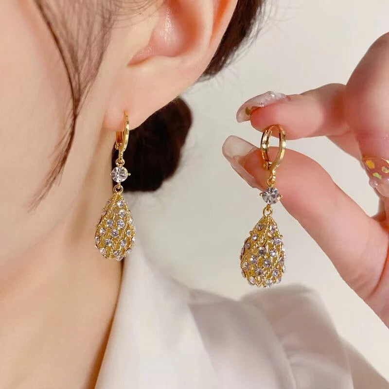 BOUCLES D'OREILLES MODE GOUTTE D'EAU DIAMANT