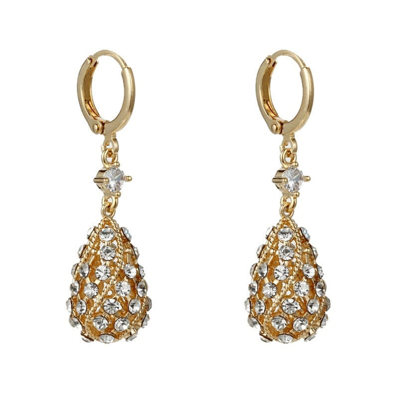 BOUCLES D'OREILLES MODE GOUTTE D'EAU DIAMANT