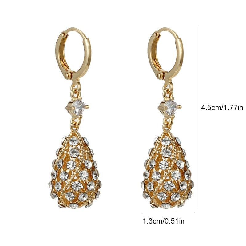 BOUCLES D'OREILLES MODE GOUTTE D'EAU DIAMANT