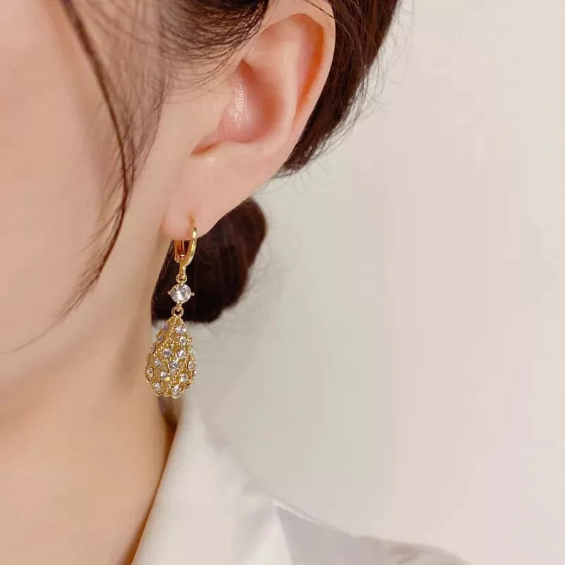 BOUCLES D'OREILLES MODE GOUTTE D'EAU DIAMANT