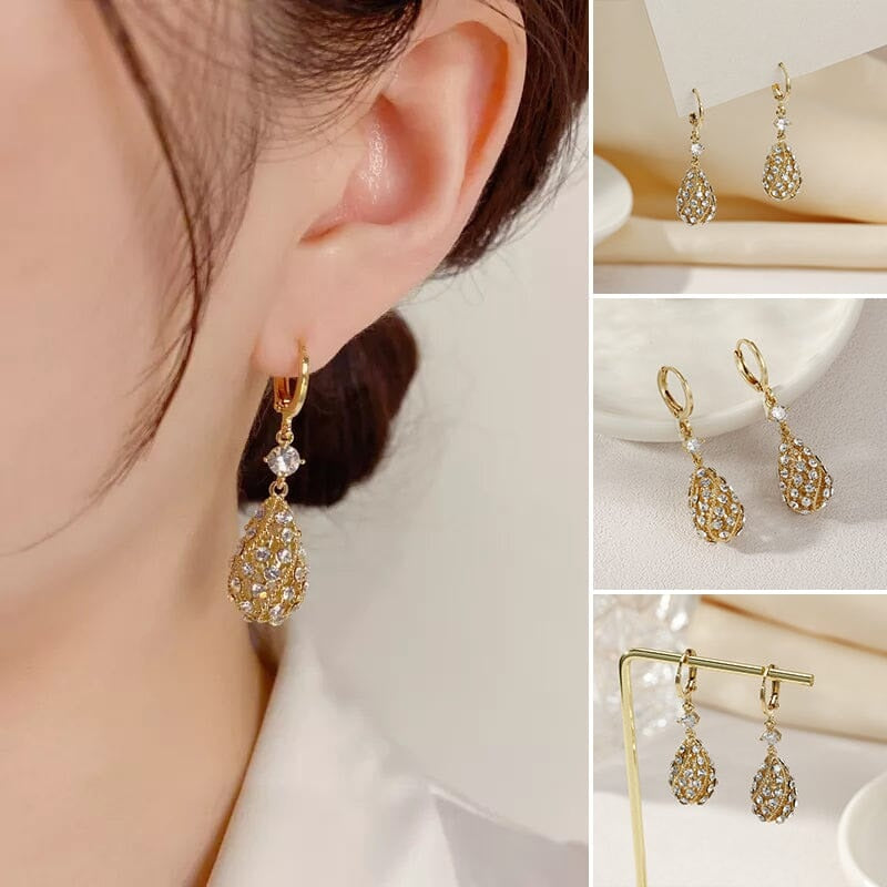 BOUCLES D'OREILLES MODE GOUTTE D'EAU DIAMANT