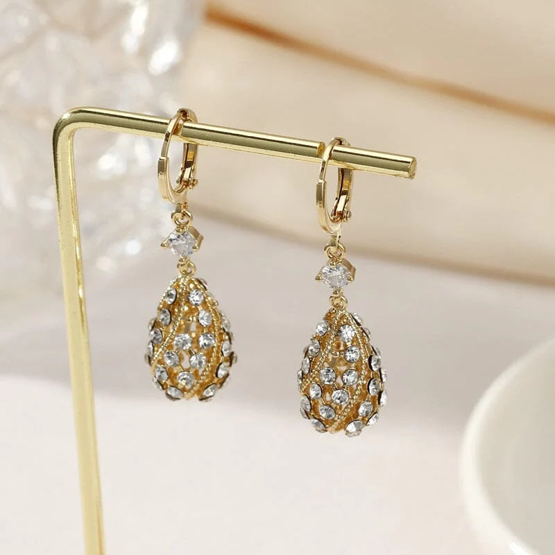 BOUCLES D'OREILLES MODE GOUTTE D'EAU DIAMANT