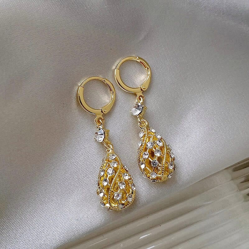 BOUCLES D'OREILLES MODE GOUTTE D'EAU DIAMANT