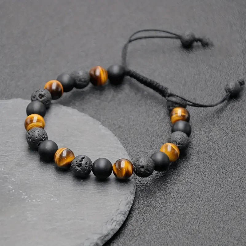 Bracelet en Pierre Œil de Tigre pour Homme