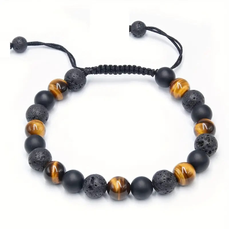 Bracelet en Pierre Œil de Tigre pour Homme