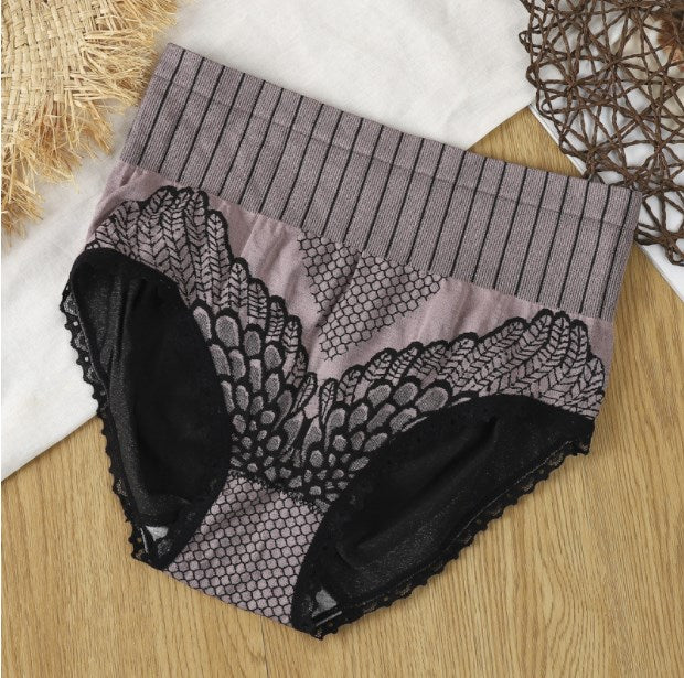 💖  Sous-vêtements en dentelle à taille haute avec contrôle du ventre pour femmes