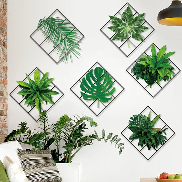 Sticker mural plante verte 3D