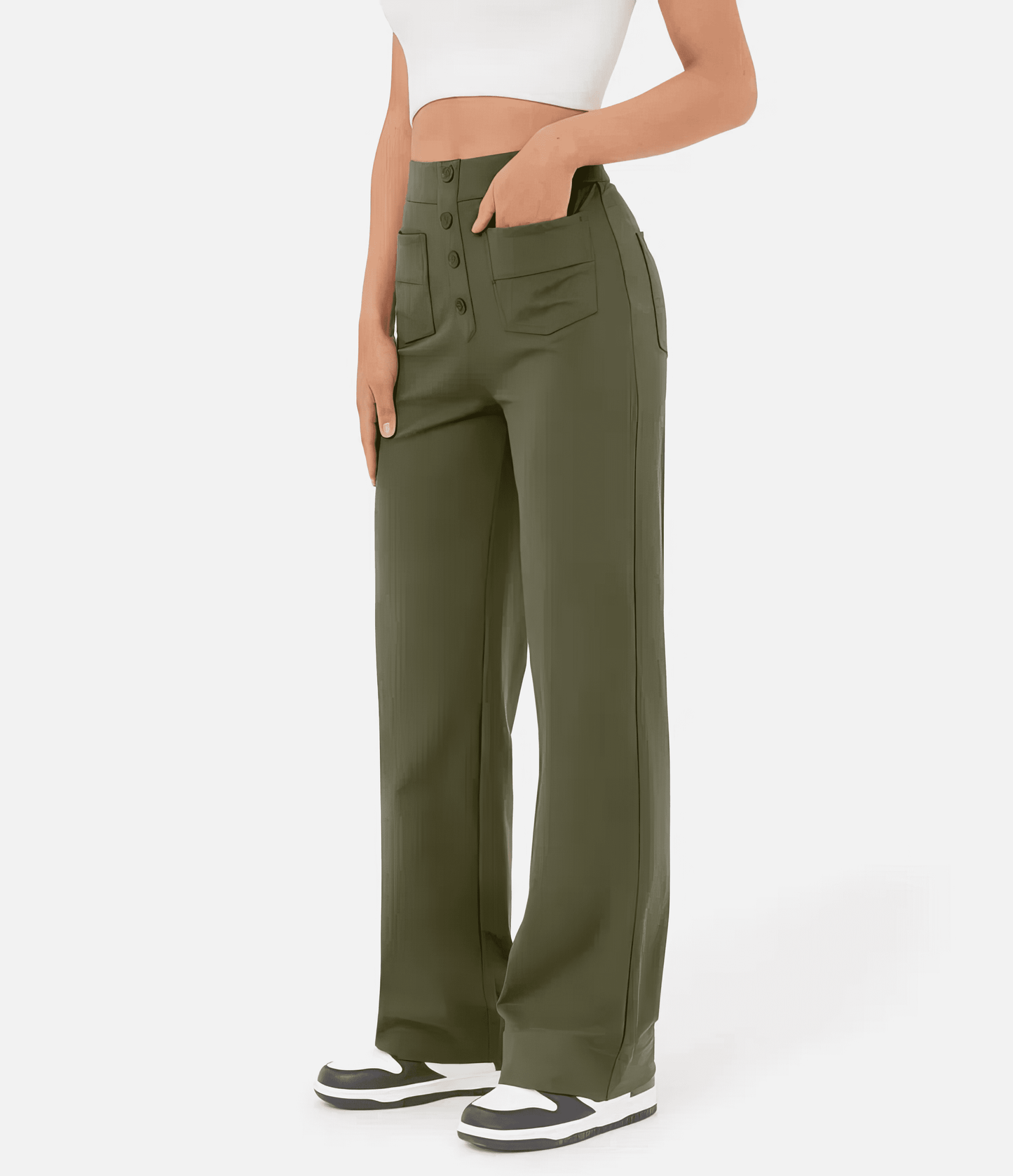 Pantalon décontracté taille haute | Divinea™