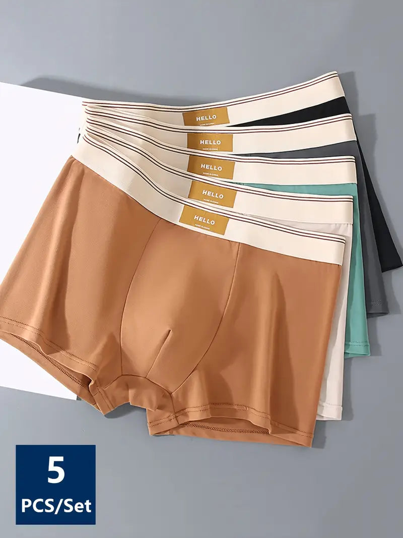 Pack de 5 Boxers HELLO™ – Confort Premium & Style Minimaliste