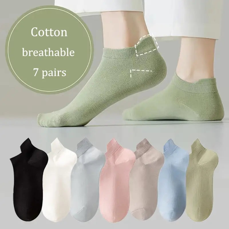 Pack de 7 Paires de Chaussettes Basses COLOR STEP™ – Confort Quotidien & Style Minimaliste