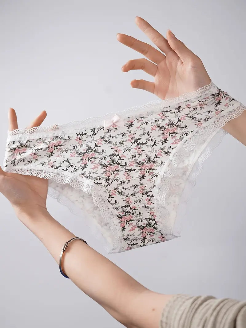Pack de 5 Culottes Féminines LACE BLOOM™ – Élégance, Confort & Charme au Quotidien