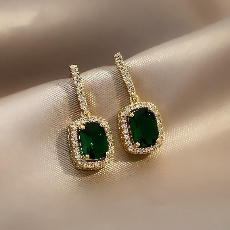 Boucles d'oreilles en cristal d'or Evergreen