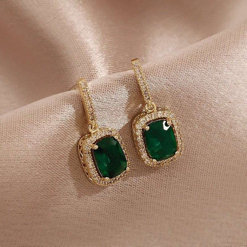 Boucles d'oreilles en cristal d'or Evergreen