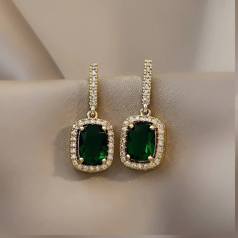 Boucles d'oreilles en cristal d'or Evergreen