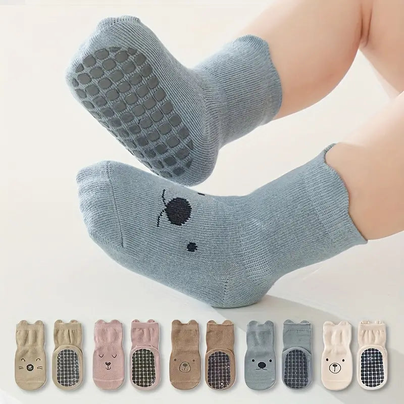 Pack de 5 Chaussettes Bébé Antidérapantes – Confort et Sécurité au Quotidien