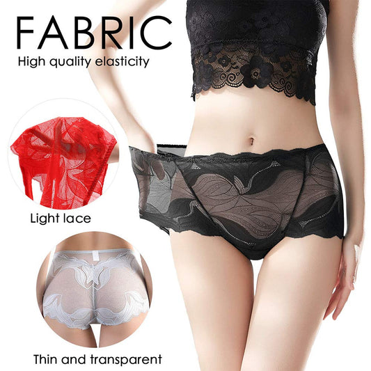 🌸Pack de 6 sous-vêtements en dentelle de soie faits à la main pour femmes🌸