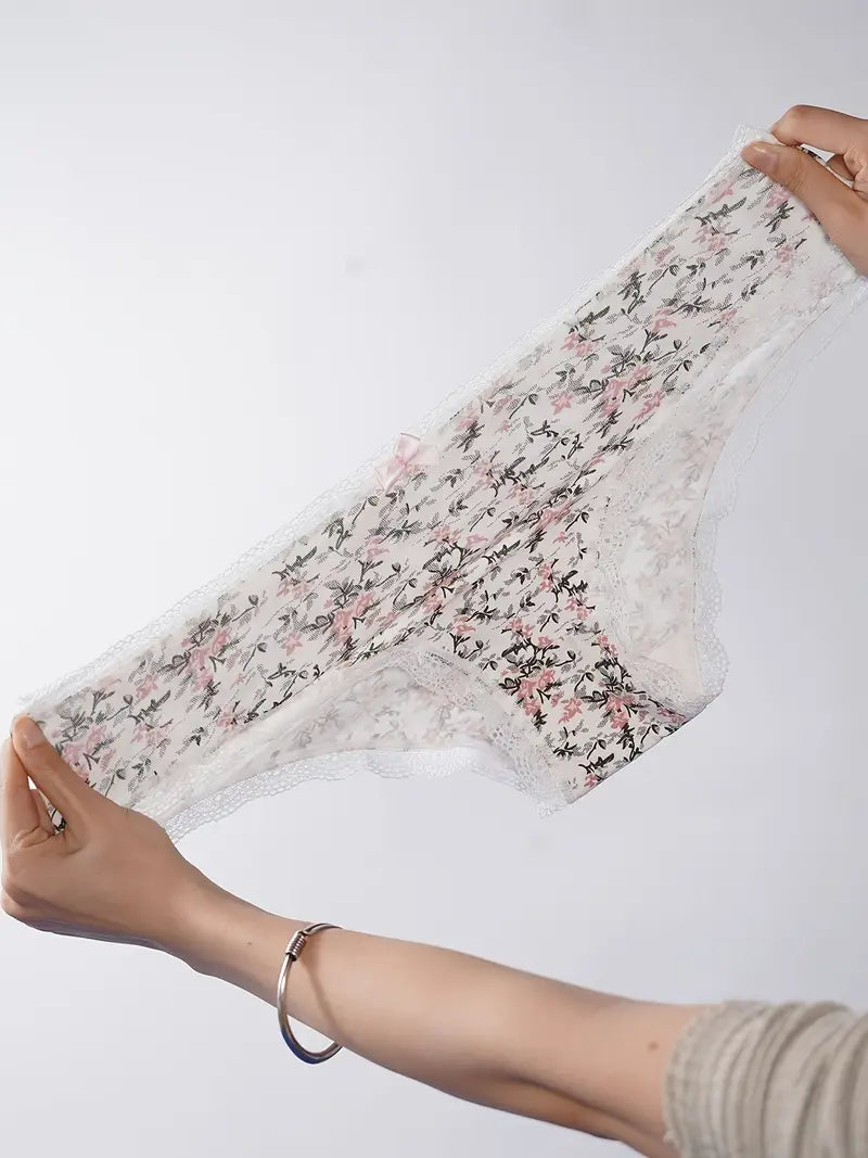 Pack de 5 Culottes Féminines LACE BLOOM™ – Élégance, Confort & Charme au Quotidien