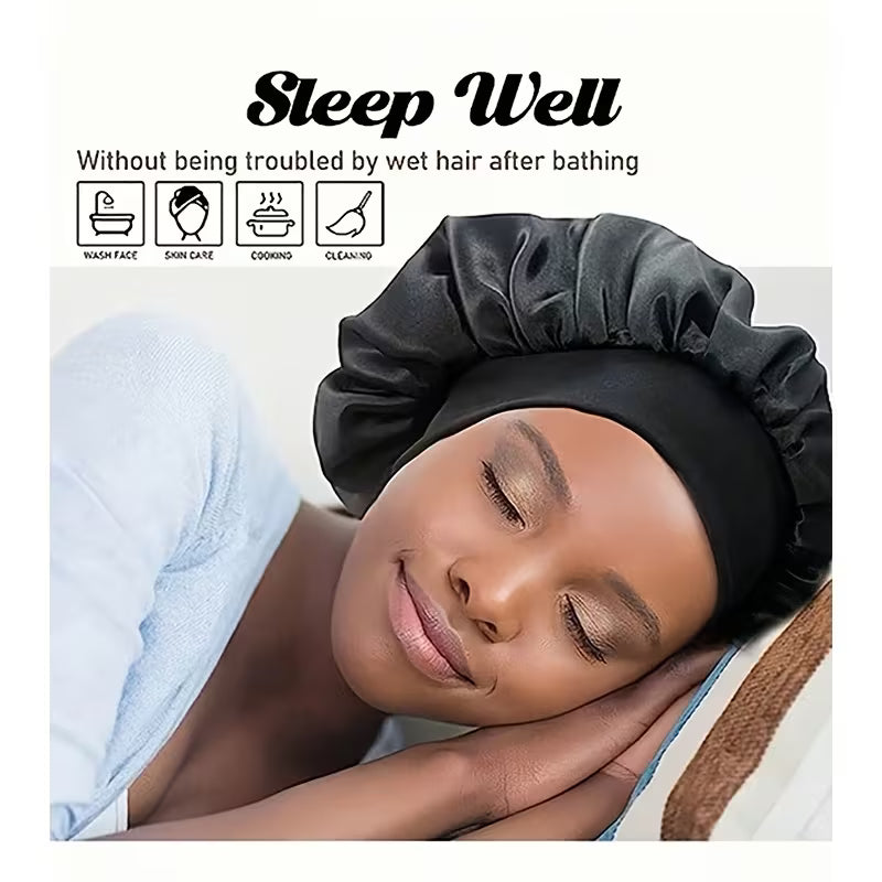 Bonnet de Nuit en Satin Premium – Protection Capillaire, Anti-Frisottis & Hydratation Maximale