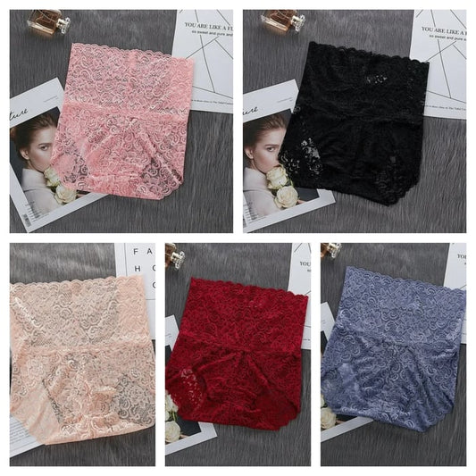 JOLIE ENSEMBLE DE 5 PIÈCES - Culottes En Dentelle Haute Taille