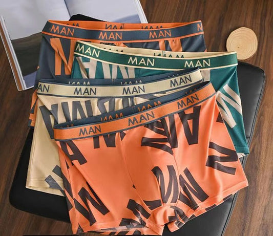 🧊 Lot de 4 Boxers Homme en Soie Glacée | Confort, Style & Fraîcheur au Quotidien