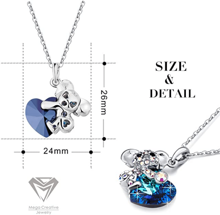 Collier koala orné de cristaux